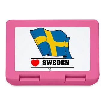 Beschreibung der SCHWEDEN-Liebesflagge: - Brotdose - Pink - Vorne