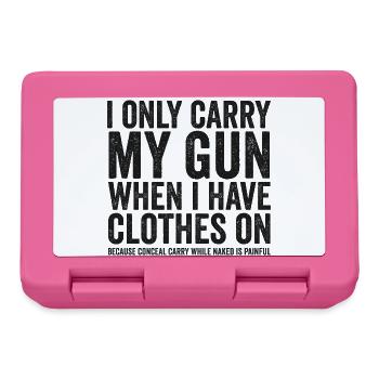 I'm Just Carrying My Gun – Funny Gun Rights – - Lunchbox - pink - Front