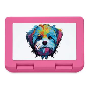 Dog Comic Dog Head - Lunchbox - pink - Front