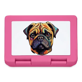 Chien carlin - Boîte à goûter - rose - Devant
