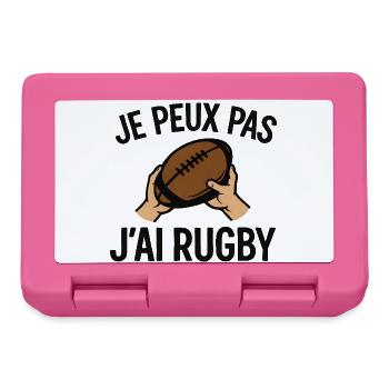 Je peux pas j'ai rugby - Boîte à goûter - rose - Devant