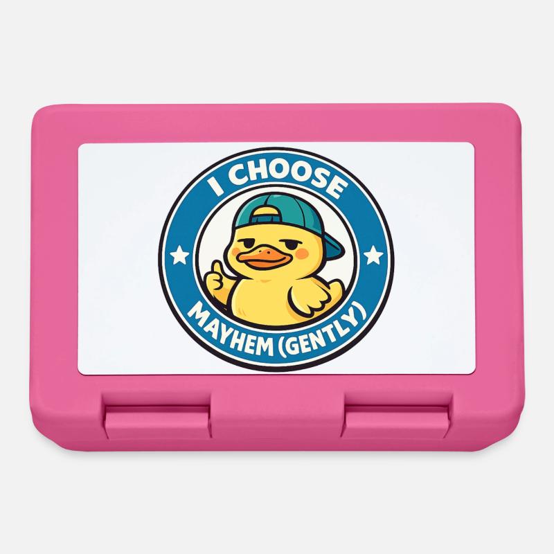 I choose chaos gently duck - Lunchbox - pink