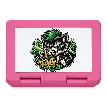 Aggressives Katzen Graffiti - Brotdose - Pink - Vorne