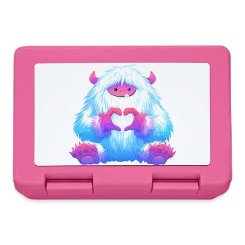 Cuddly heart monster - Lunchbox - pink - Front