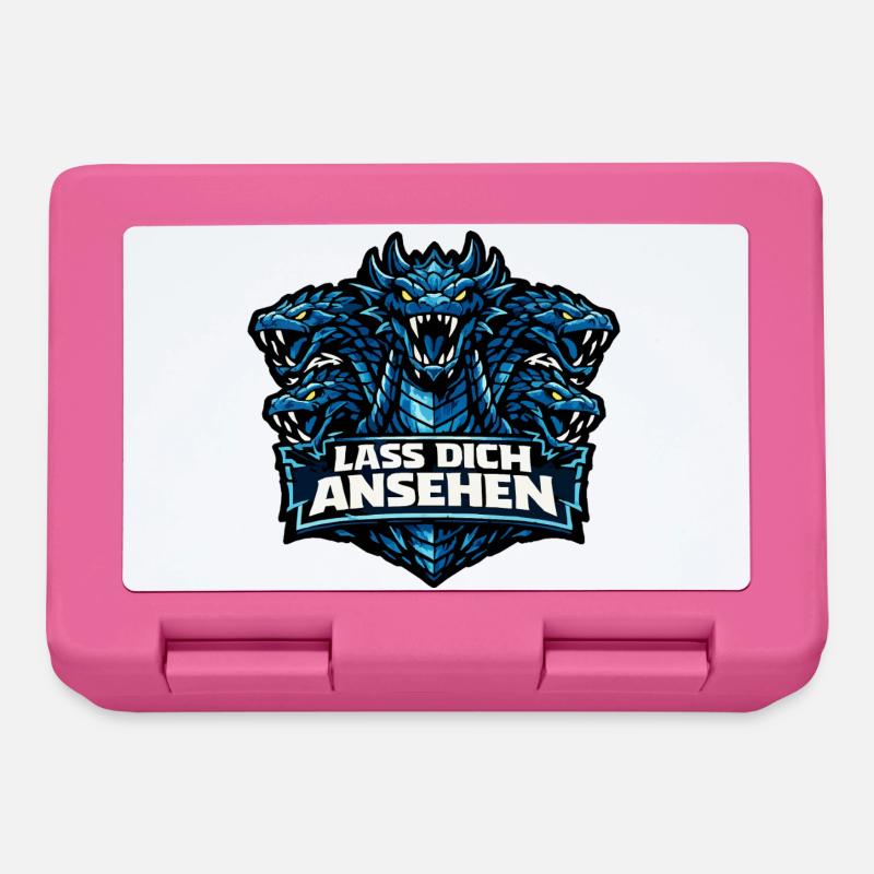 Sagengestalt Hydra mit Spruch: Lass dich ansehen - Brotdose - Pink