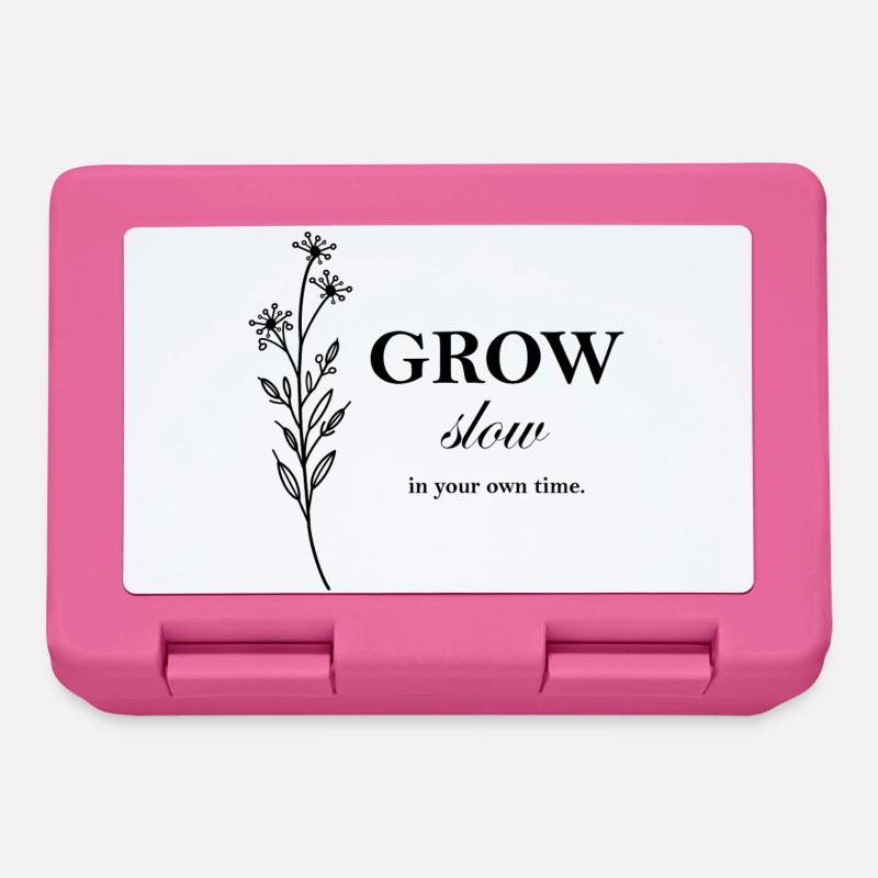Grow Slow Minimal Typografie Design - Brotdose - Pink