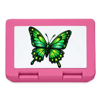 Green Butterfly - Lunchbox - pink - Front