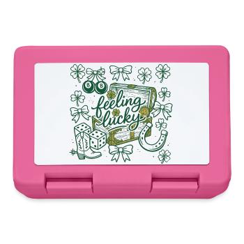 Feeling Lucky St. Patrick's Day Festive Typography - Lunchbox - pink - Front