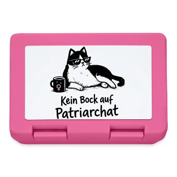 Kein Bock auf Patriarchat Katze Design - Brotdose - Pink - Vorne