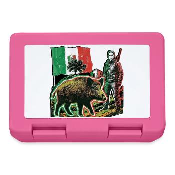 Wild Boar Huntress Italy Flag Italian - Lunchbox - pink - Front