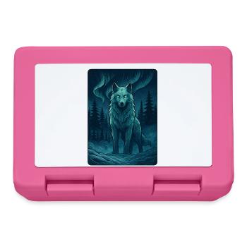 Nordwolf im Nachtwald - Brotdose - Pink - Vorne
