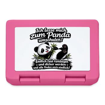 Panda Umschulung Lustig Spruch Cartoon - Brotdose - Pink - Vorne