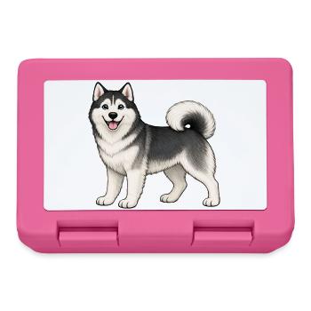 Fröhlicher Husky - Brotdose - Pink - Vorne