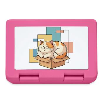 Katzenglück im Karton - Brotdose - Pink - Vorne