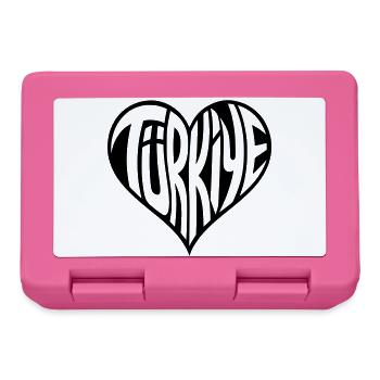Türkiye, Türkei Herzschrift Design - Brotdose - Pink - Vorne