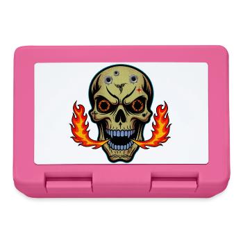 Motif de t-shirt crâne cracheur de feu. - Boîte à goûter - rose - Devant