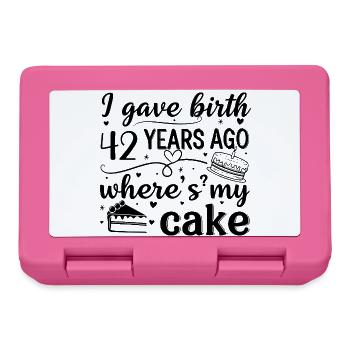 I was born 42 years ago where is my cake? - Lunchbox - pink - Front