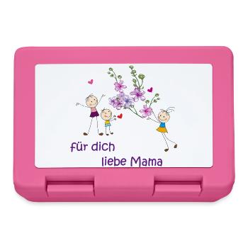 Blumen für dich liebe Mama - Brotdose - Pink - Vorne