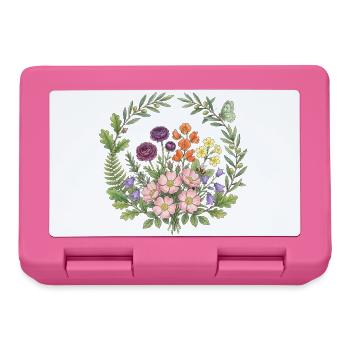 Happy Fragrant Fresh Spring Floral Circle - Lunchbox - pink - Front