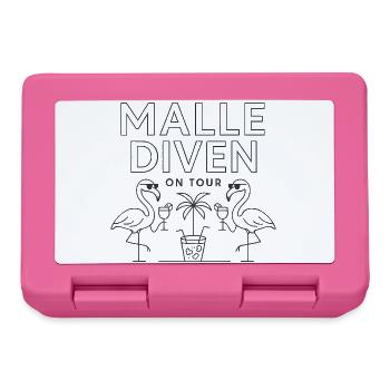 Malle Diven On Tour Damen Flamingo Mallorca Party - Brotdose - Pink - Vorne