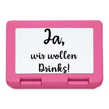 Ja wir wollen Drinks, JGA, Polterabend, schwarz - Brotdose - Pink - Vorne