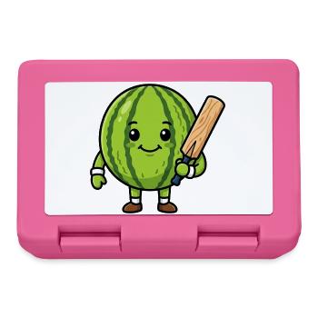 Drôle de pastèque avec une batte de cricket - Boîte à goûter - rose - Devant