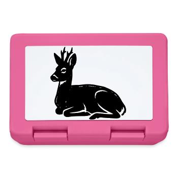 Rehbock Reh Liegend Jäger Jagd Naturfreunde - Brotdose - Pink - Vorne