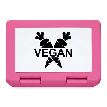 Vegan Emblem mit Karotten  - Brotdose - Pink - Vorne