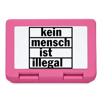 Kein Mensch ist illegal (Farbe änderbar) - Brotdose - Pink - Vorne