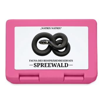 Spreewald Ringelnatter – Vintage Biologie Stil - Brotdose - Pink - Vorne