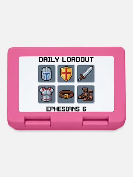 Waffenrüstung Gottes Pixel Art- Epheser 6 - Brotdose - Pink