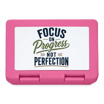 Focus on Progress not Perfection - Brotdose - Pink - Vorne