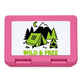 Camping Zelt Natur Grafik - Brotdose - Pink - Vorne