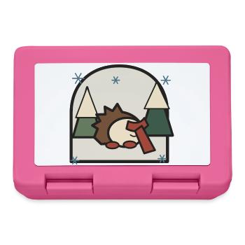 Sleeping Hedgehog in Forest Landscape - Lunchbox - pink - Front