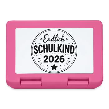 Endlich Schulkind 2026 - Brotdose - Pink - Vorne