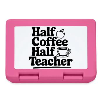 Halb Kaffee, halb Lehrerin - Brotdose - Pink - Vorne