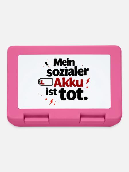 Mein sozialer Akku ist tot - Brotdose - Pink