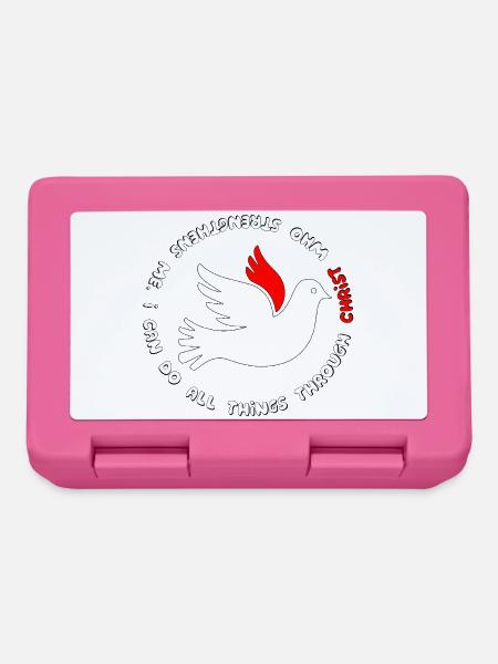 Dove with bible verse - Brotdose - Pink