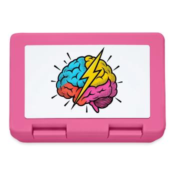 Flash Brain – Gehirn & Blitz im Pop-Art-Look - Brotdose - Pink - Vorne