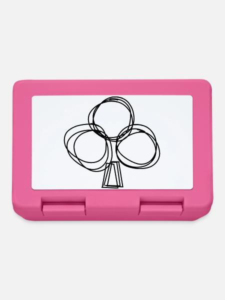 Kreuz Spielkarte handgezeichnet - Brotdose - Pink