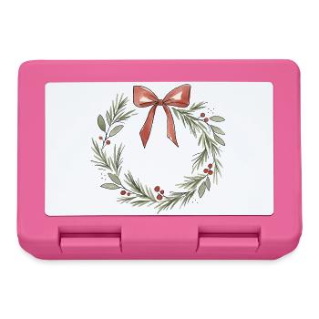 Sanfte rosa Schleife Weihnachtskranz - Brotdose - Pink - Vorne