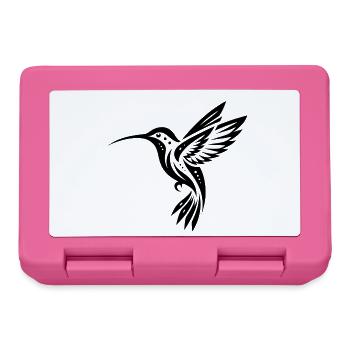 Schwarzer Kolibri Minimalistisch - Brotdose - Pink - Vorne