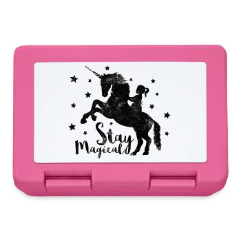 KLEINES MÄDCHEN AUF DEM EINHORN STAY MAGICAL - Brotdose - Pink - Vorne