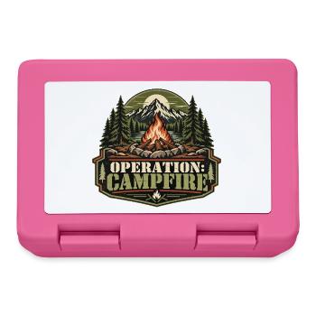 Operation: Campfire – Retro-Lagerfeuermotiv - Brotdose - Pink - Vorne