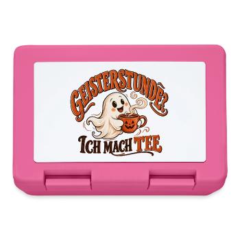 Geisterstunde? Ich mach Tee | Lustiges Halloween  - Brotdose - Pink - Vorne