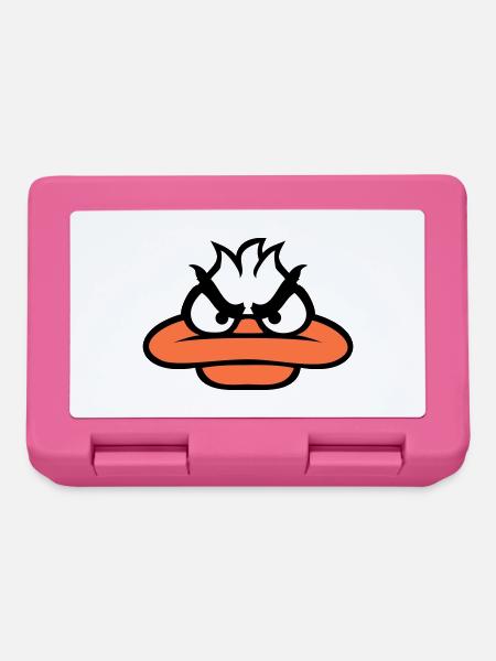 Ente guckt lustig böse wütend gemein sauer Blick - Brotdose - Pink