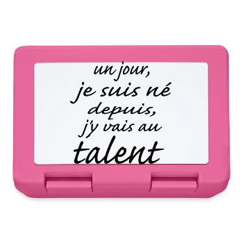 j'y vais talent depuis j'y vais au talent - Boîte à goûter - rose - Devant