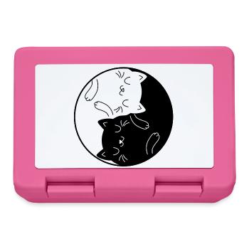 Yin & Yang Cat Zen Yoga Cats Mama Cat Mom - Lunchbox - pink - Front