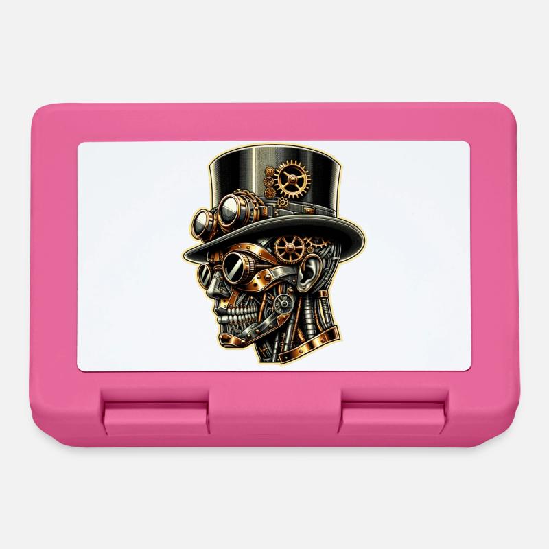 Elegant Steampunk Robot Portrait - Lunchbox - pink