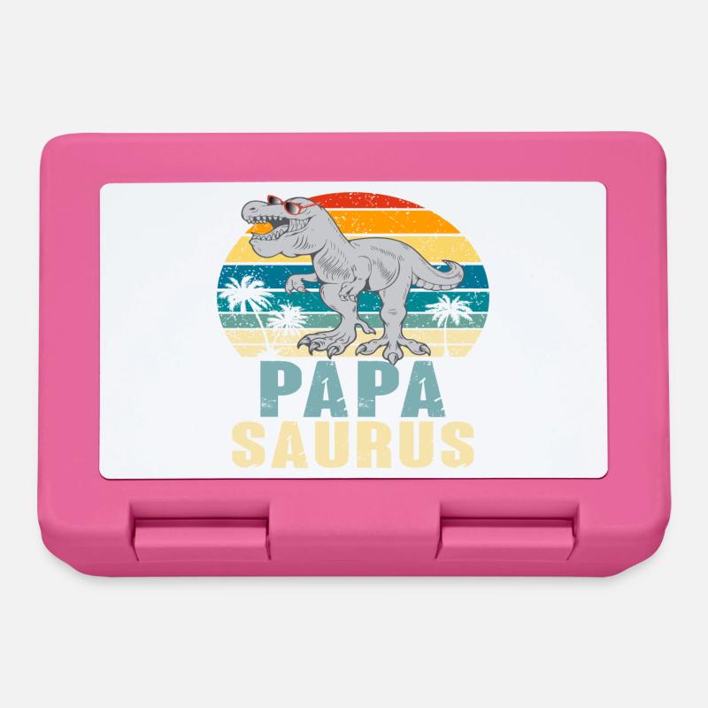 Papasaurus Fête des Pères Dinosaure T-Rex Idée Cadeau - Boîte à goûter - rose